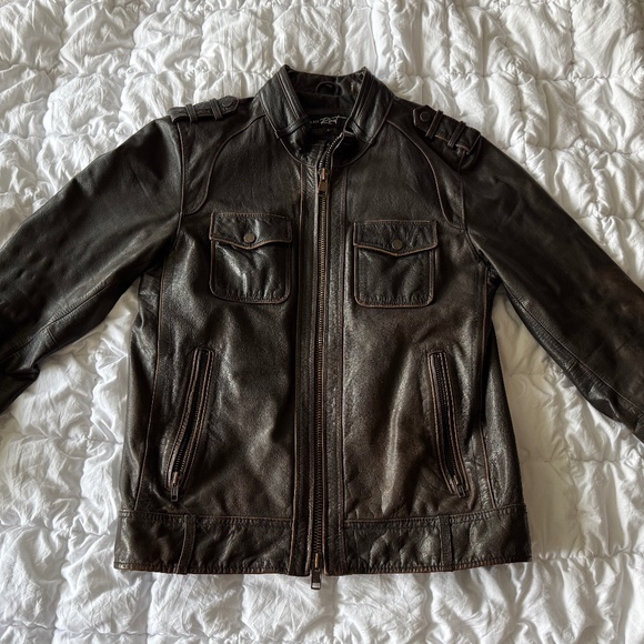 Black Rivet Leather Jacket - Picture 1 of 9